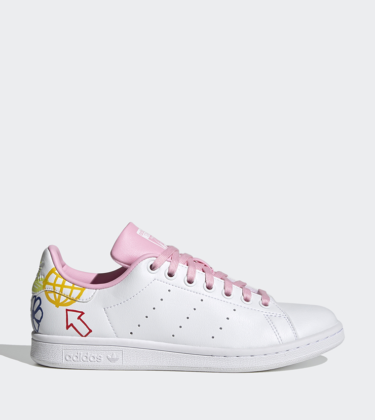 Originals stan smith sneakers 2024 in white and pink