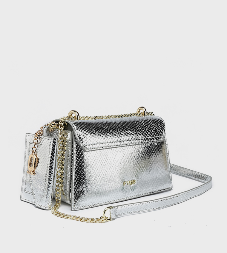 Textured Convertible Crossbody Bag with Pouch