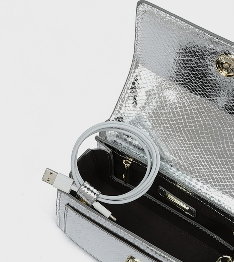 Textured Convertible Crossbody Bag with Pouch