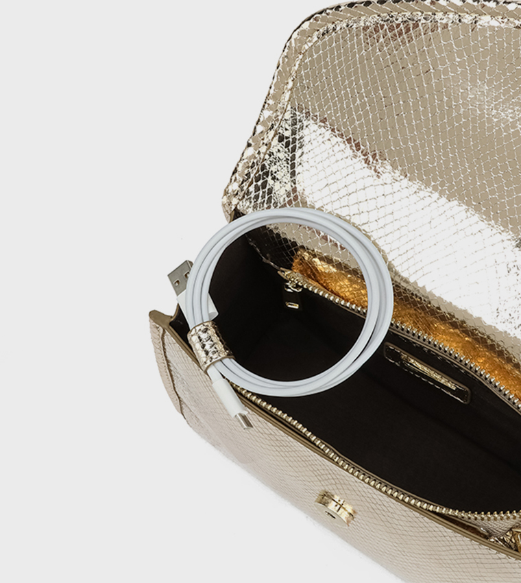 Textured Top Handle Bag