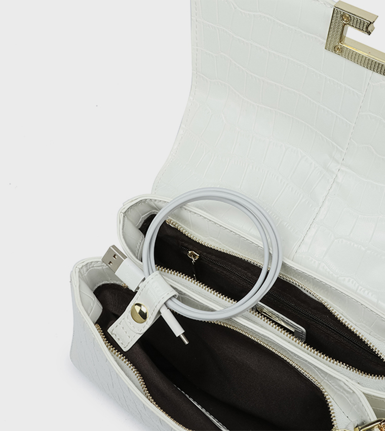 Textured Top Handle Bag