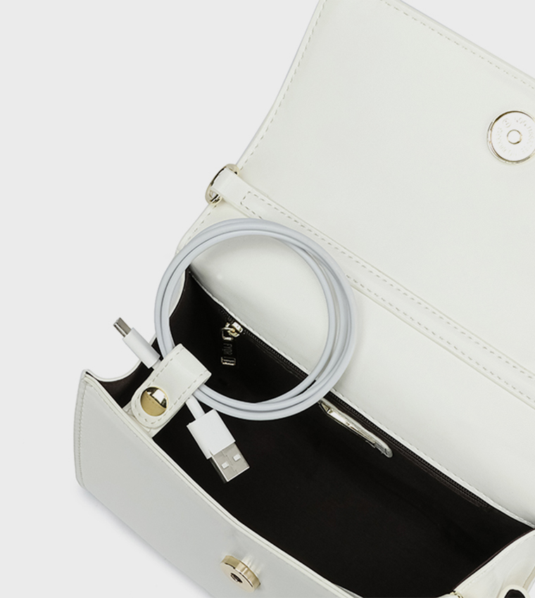 Logo Detail Top Handle Bag with Pouch