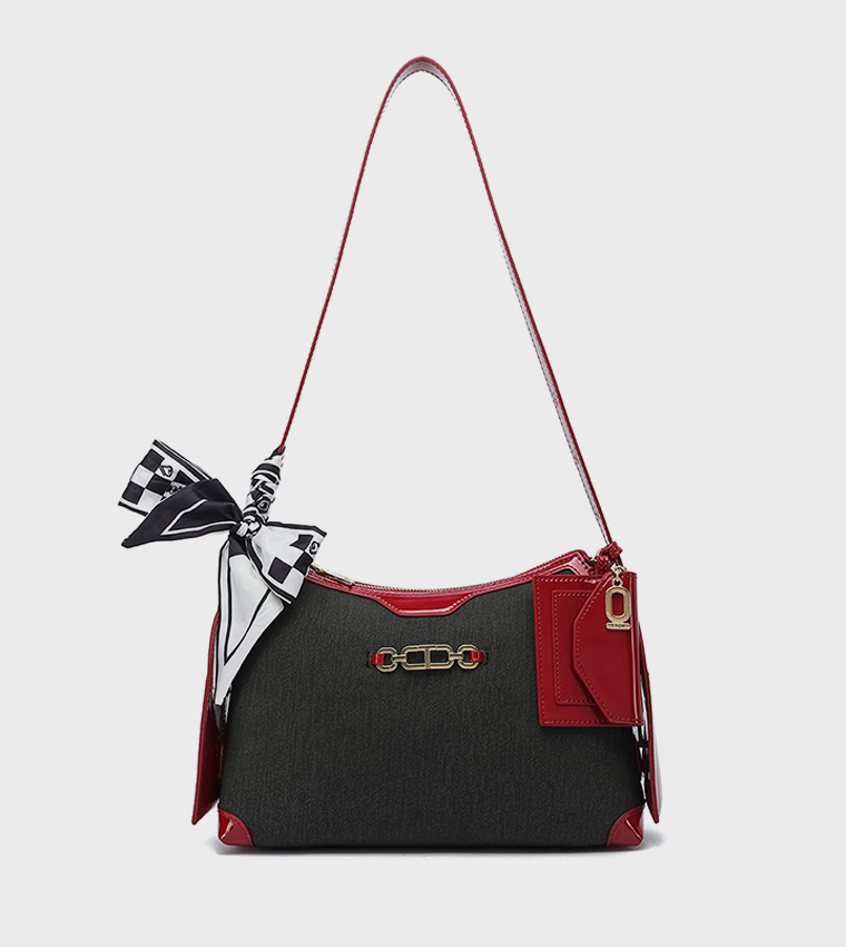 Metal Accent Shoulder Bag