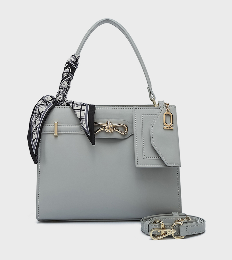 Metal Accent Satchel Bag