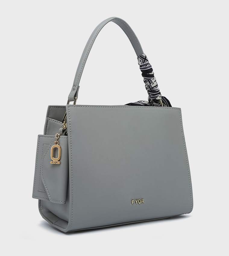 Metal Accent Satchel Bag