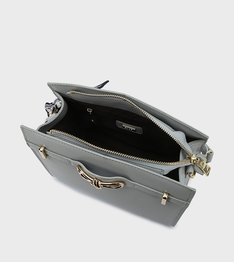 Metal Accent Satchel Bag