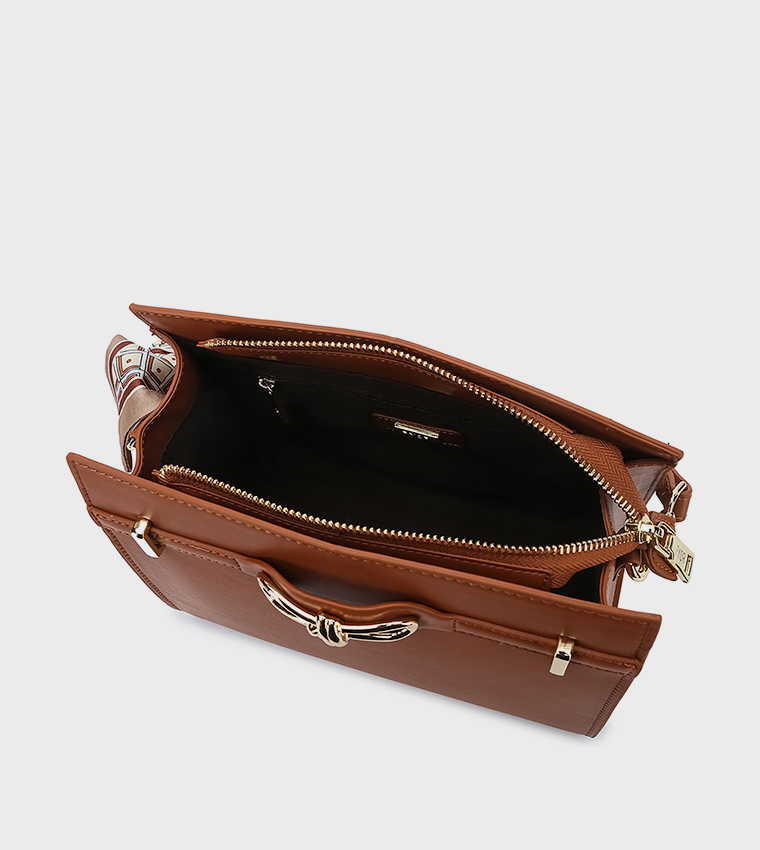 Metal Accent Satchel Bag