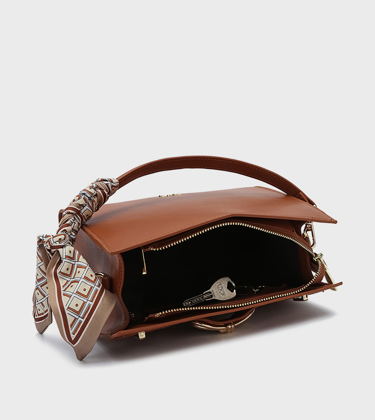 Metal Accent Satchel Bag