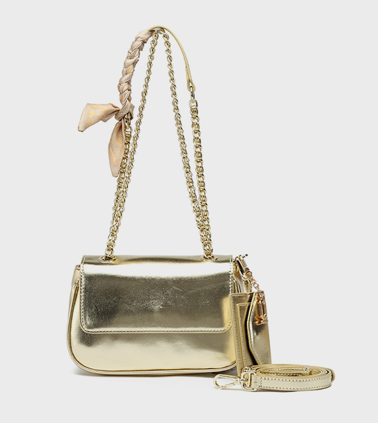 Tweed Shoulder Bag with Pouch
