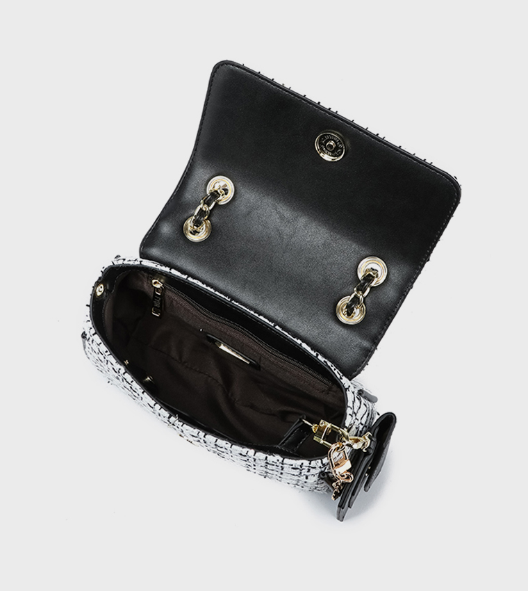 Tweed Shoulder Bag with Pouch