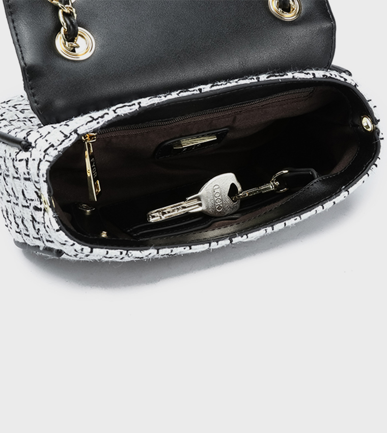 Tweed Shoulder Bag with Pouch