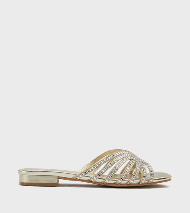 Embellished Open Toe Flat Sandals