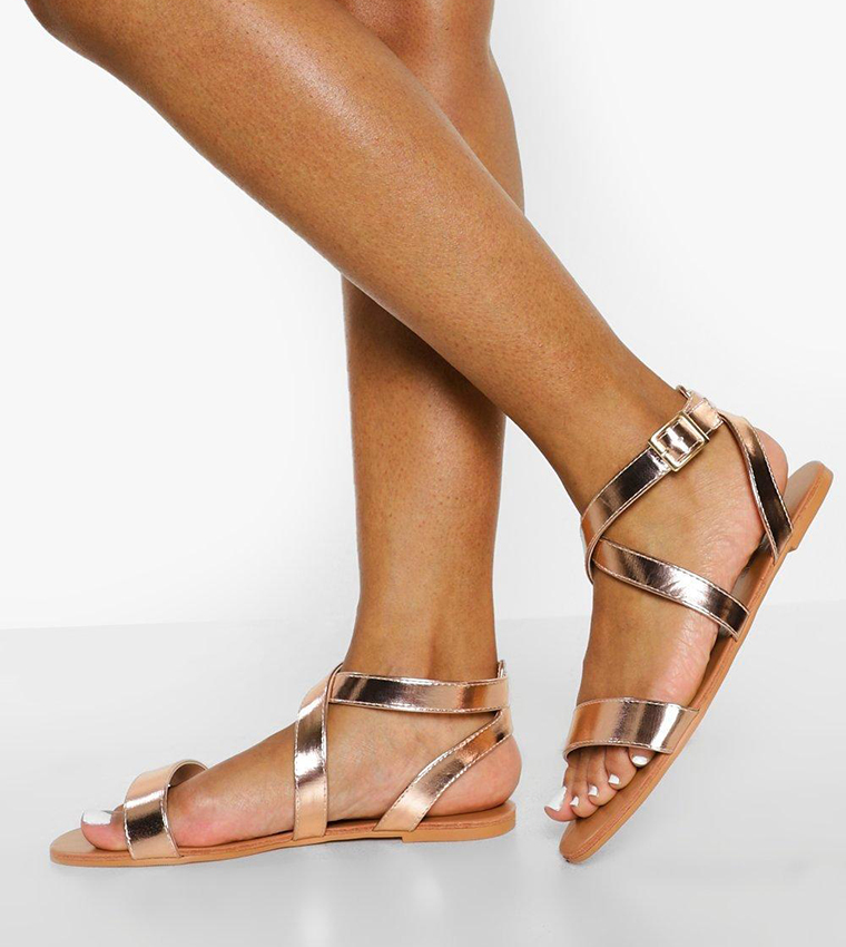 Rose gold sandals wide fit on sale