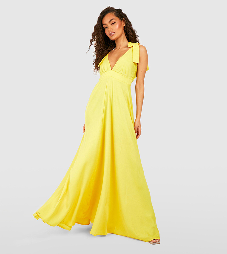 Boohoo yellow maxi dress hotsell