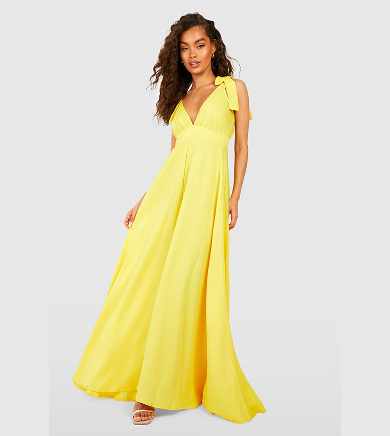 Yellow store plunge dress