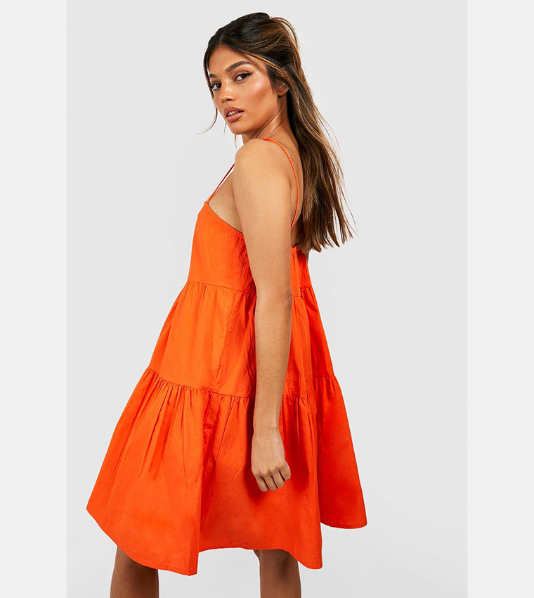 Orange smock cheap dress