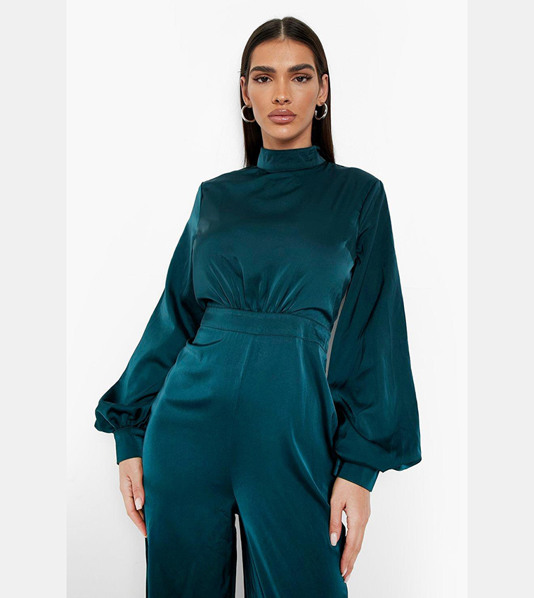 High Neck Balloon Sleeve Jumpsuit