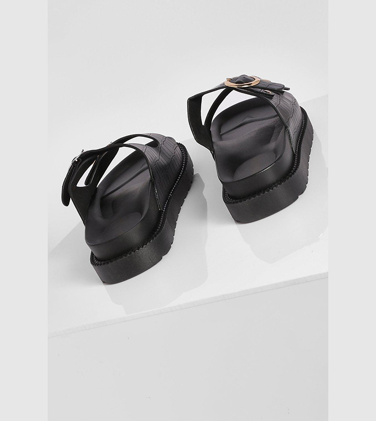 Croc Double Buckle Footbed Slides
