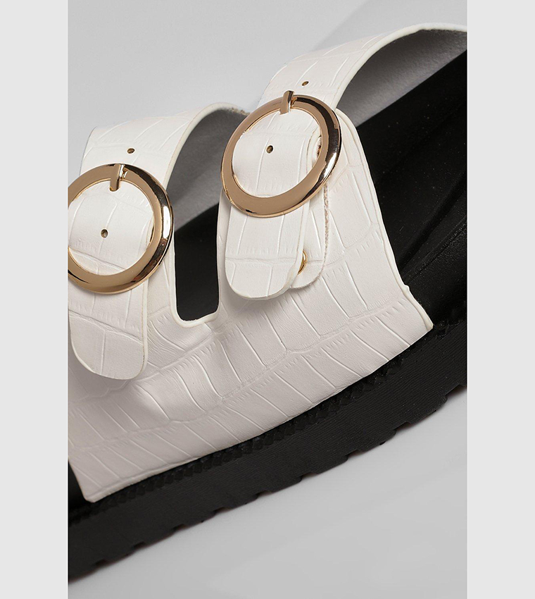 Croc Double Buckle Footbed Slides