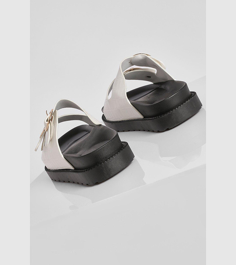 Croc Double Buckle Footbed Slides