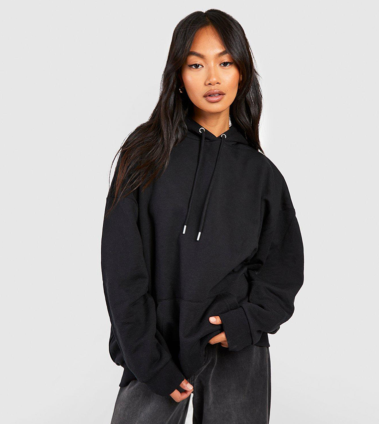 Buy Boohoo Recycled Long Sleeves Hoodie In Black