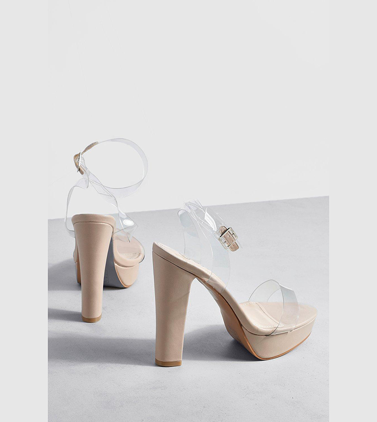 Clear chunky 2024 platform heels