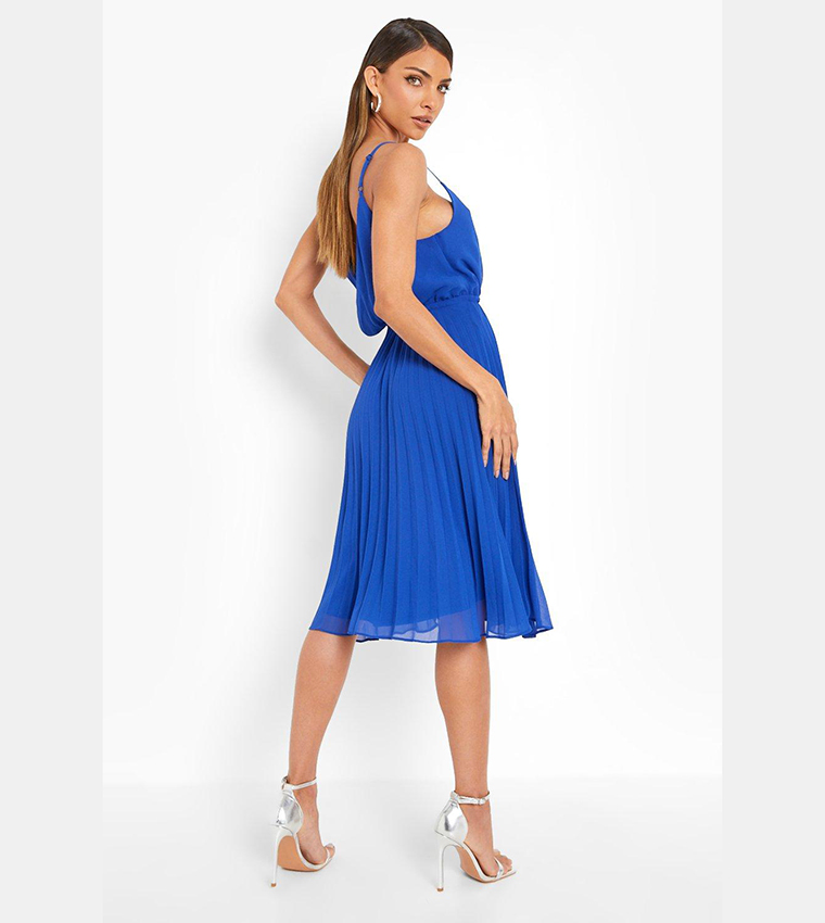 Strappy pleated clearance dress