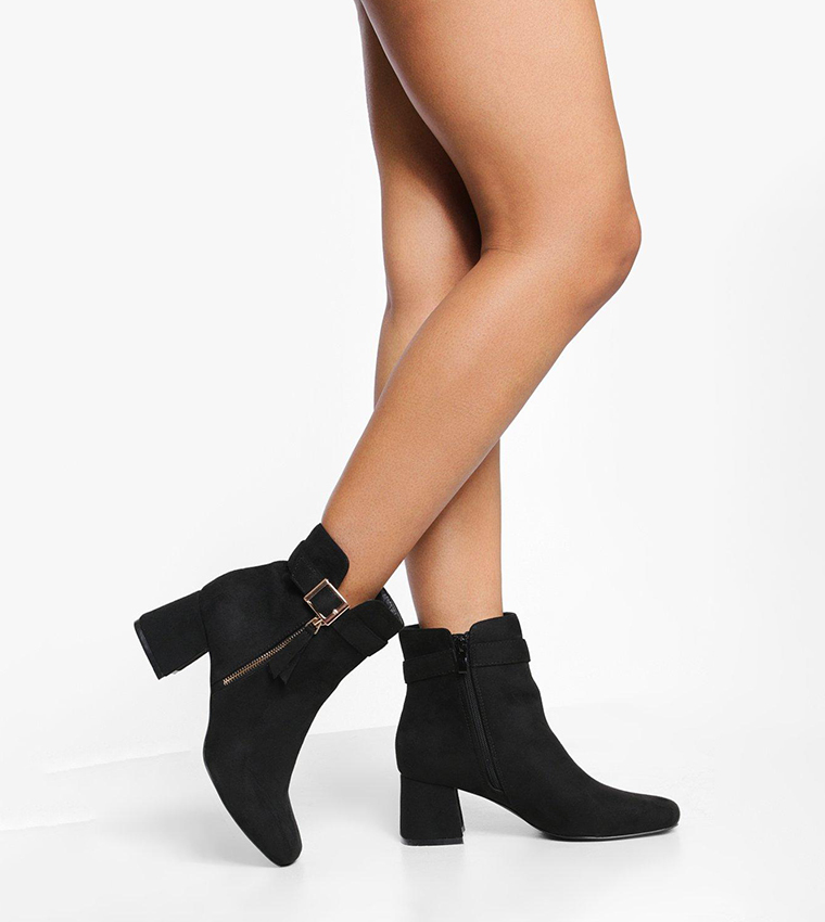 Wide fit cheap block heel boots