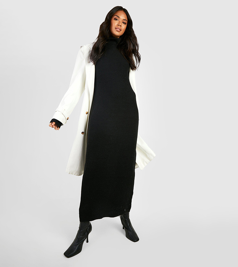 Buy Boohoo Roll Neck Knitted Maxi Dress In Black | 6thstreet Kuwait Buy Boohoo Roll Neck Knitted Maxi Dress In Black | 6thstreet Kuwait