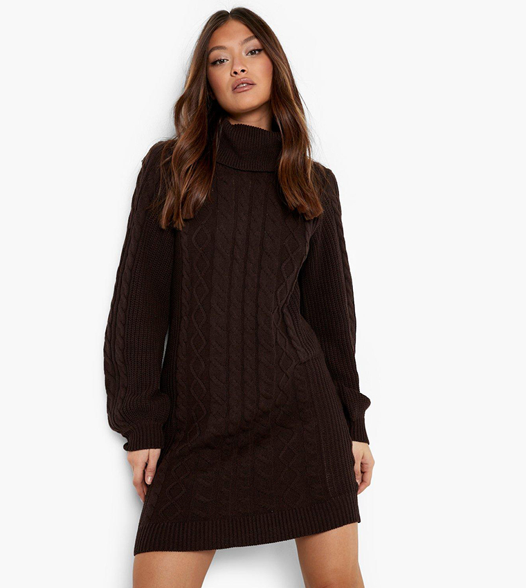 boohoo knitted dress Khaki boohoo Soft Rib Maxi Knitted Dress