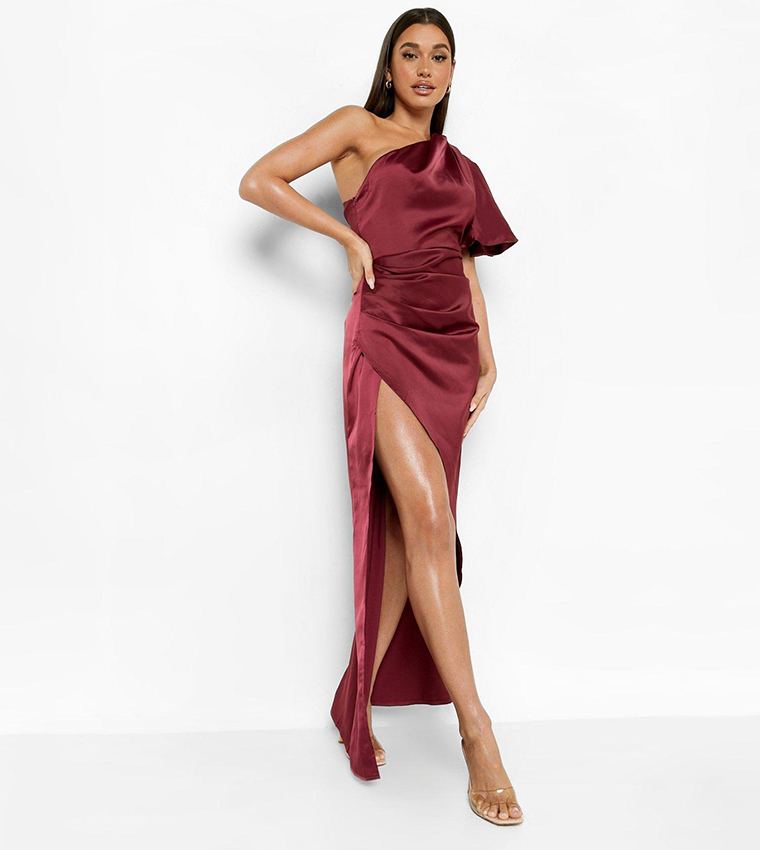 strapless open back dress Nadia One Shoulder Maxi Dress - Sage main image 1