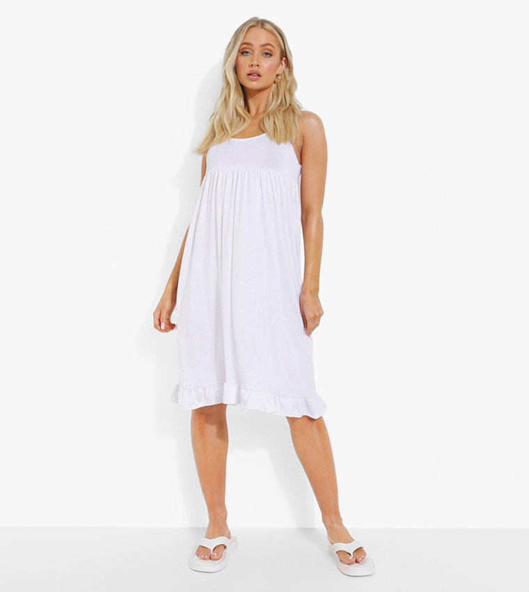Buy Boohoo Strappy Tiered Smock Dress In White 6thStreet Saudi