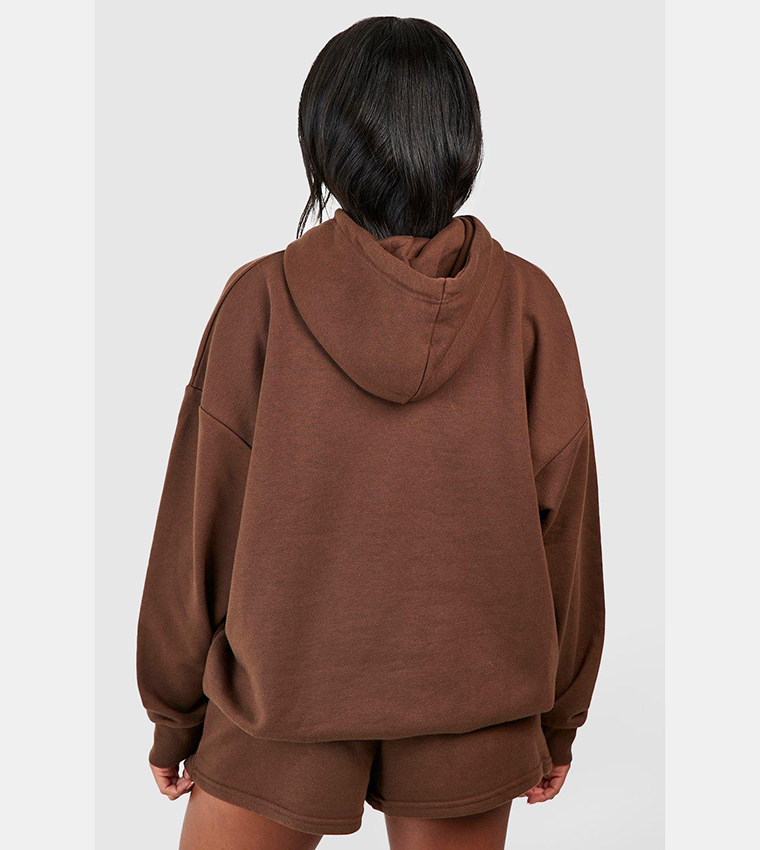 Buy Boohoo Recycled Oversized Hoodie In Brown