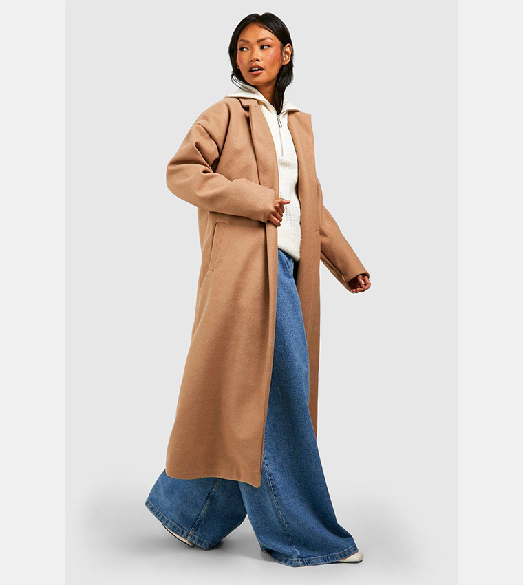 Double breasted wool look coat best sale