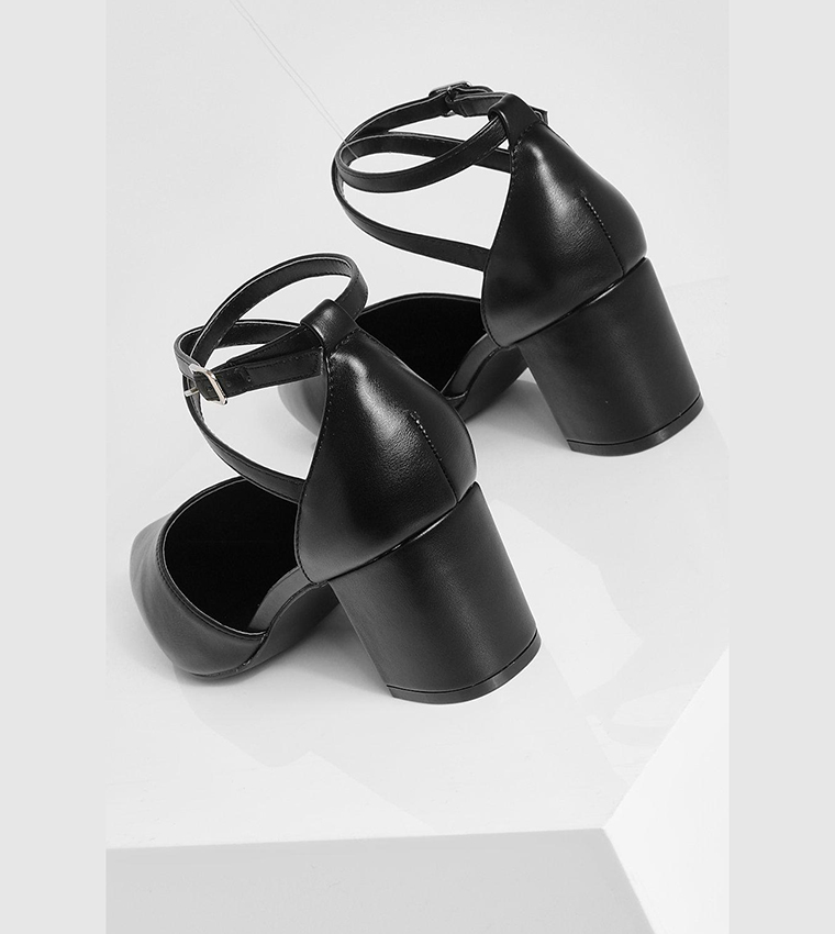 Buy Boohoo Wide Fit Low Block Pointed Heel Shoes In Black 6thStreet
