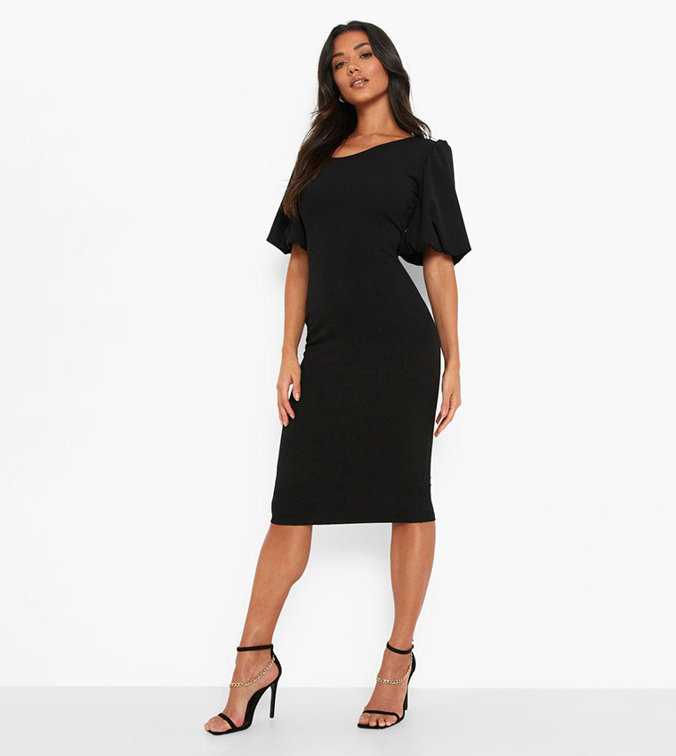 Puff Sleeves Midi Dress