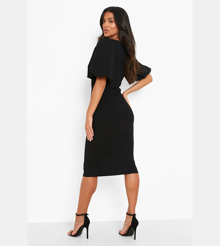 Puff Sleeves Midi Dress