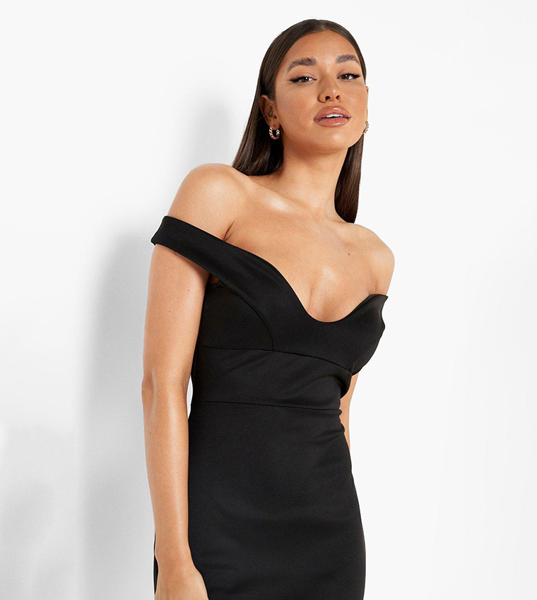 Sweetheart off shoulder hot sale bodycon midi dress