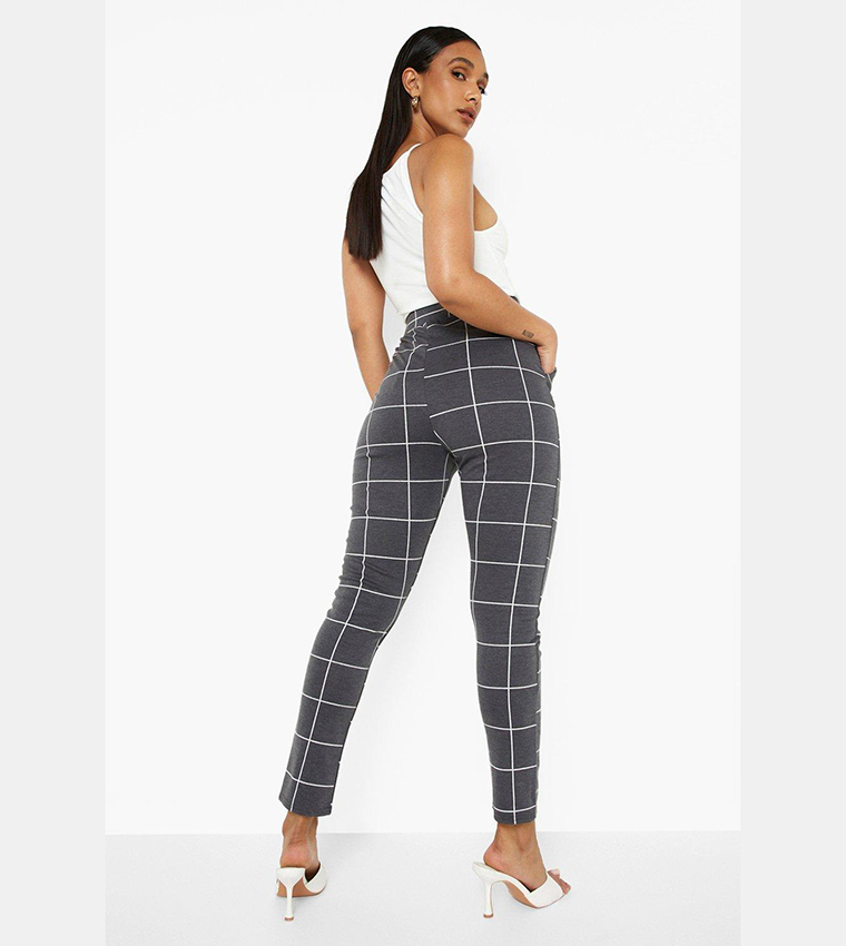 Checkered hot sale tight trousers