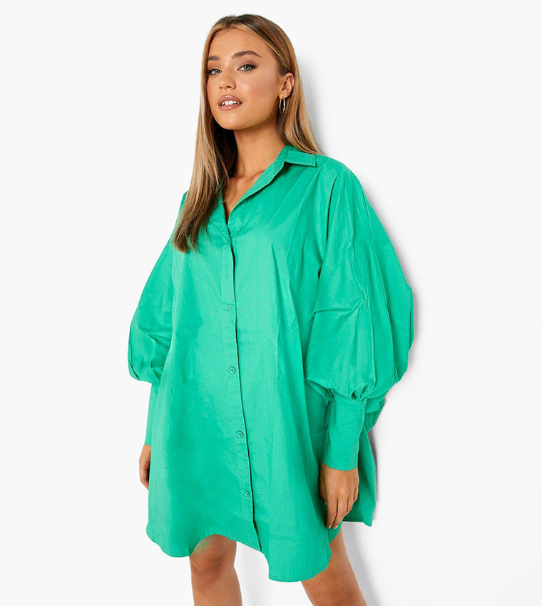 bright green shirt dress Green Linen Midi Dress – Vintage Belted Summer Shirt Dress Green / XS
