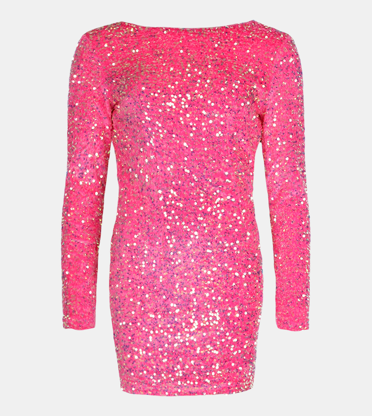 Sequin Batwing Mini Party Dress, 41% OFF