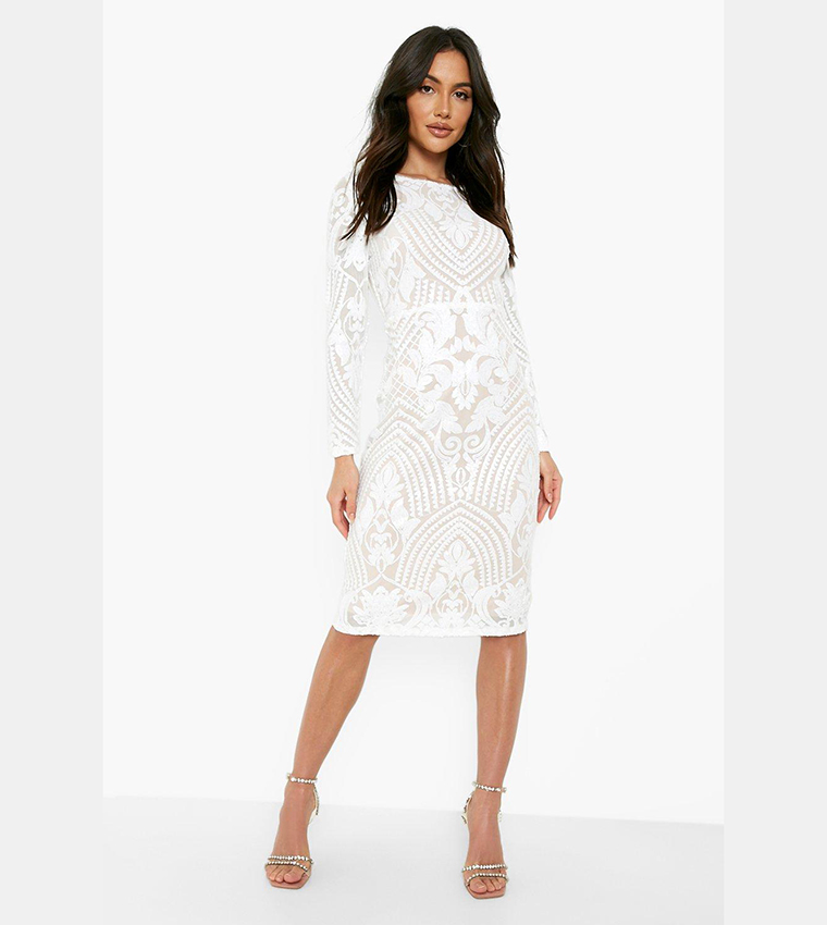 White party hot sale dresses boohoo