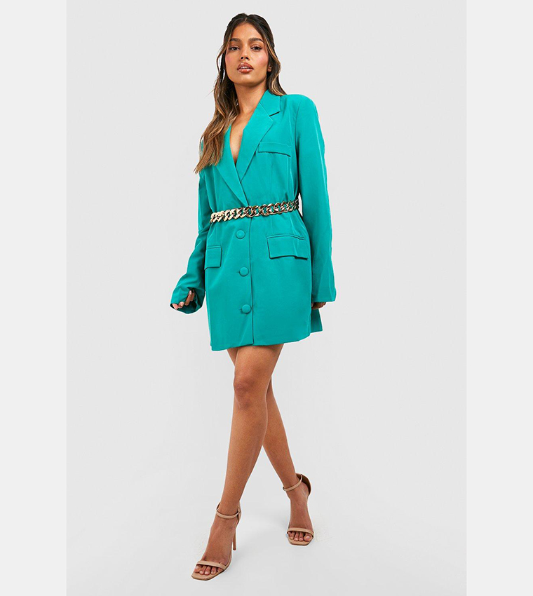 boohoo green blazer dress Buy Chunky Chain Belted In prom dress 2018