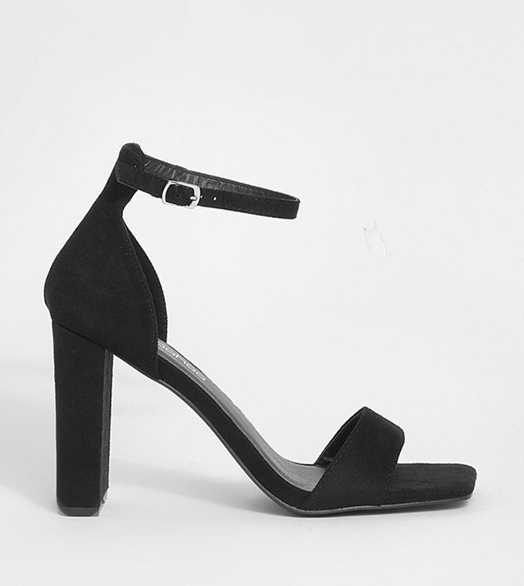 Buy Boohoo Wide Fit 2 Part Flat Block Heel Sandals In Black 6thStreet UAE