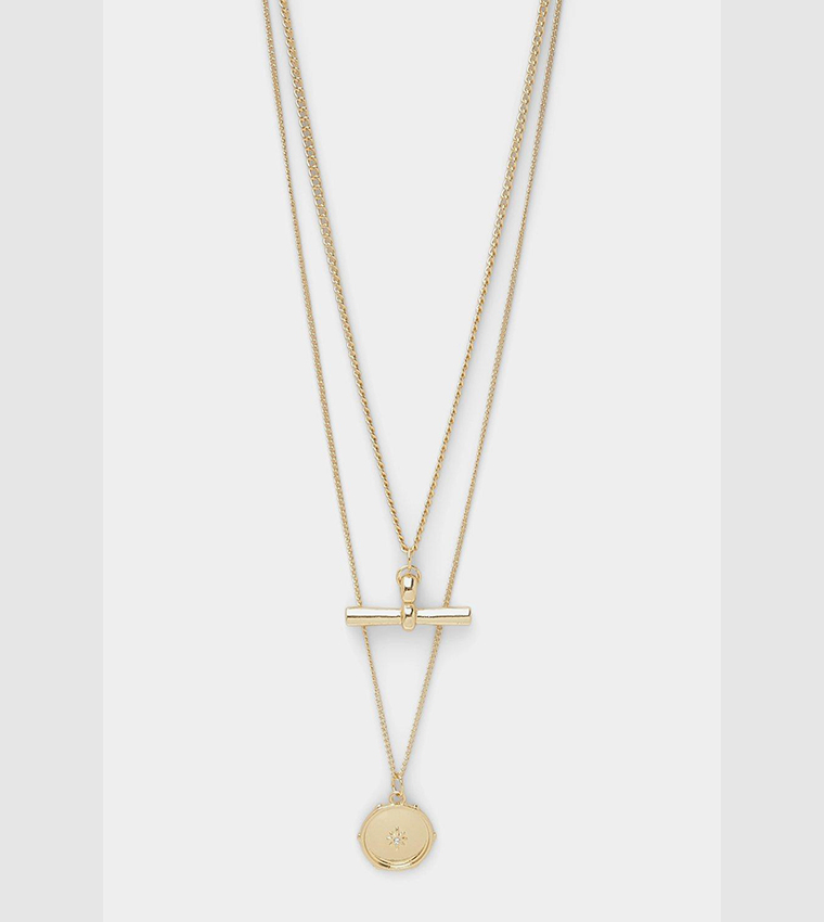 T-Bar Double Layer Necklace
