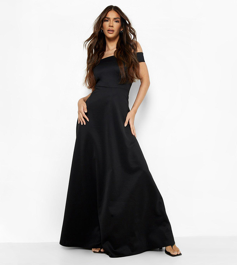 black maxi skater dress Skater Maxi Dress Black White
