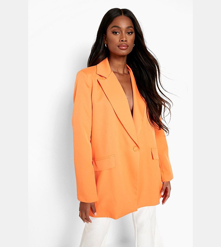 Buy Boohoo Colour Pop Tailored Blazer In Orange 6thStreet Qatar