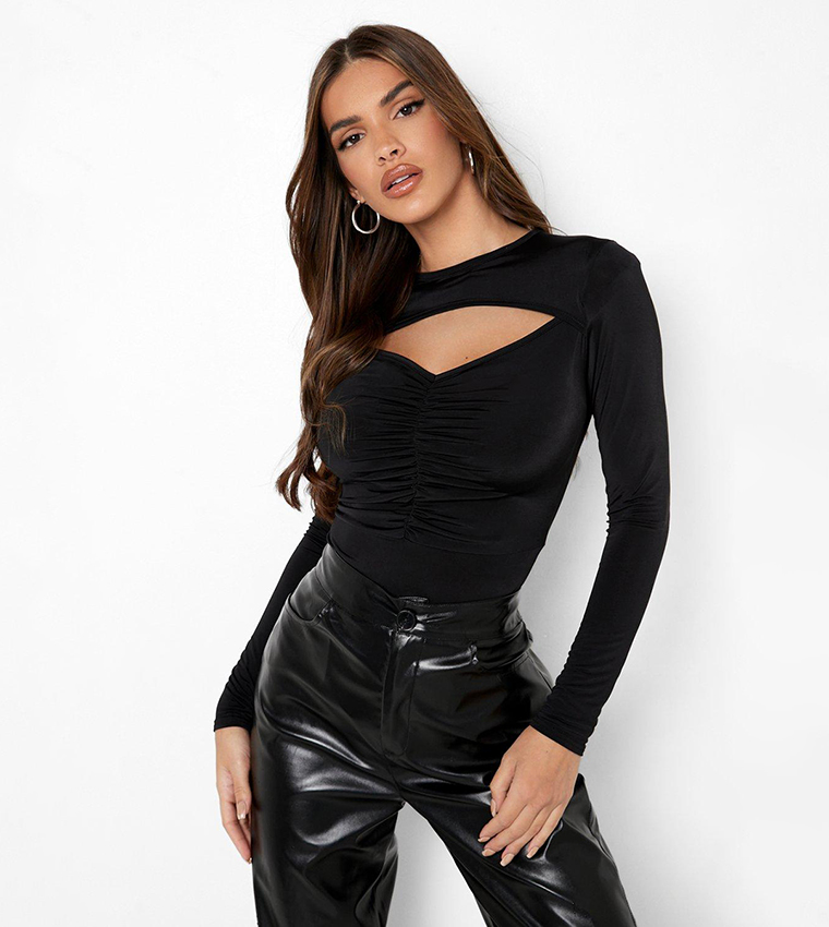 Double Layer Slinky Cut Out Bodysuit