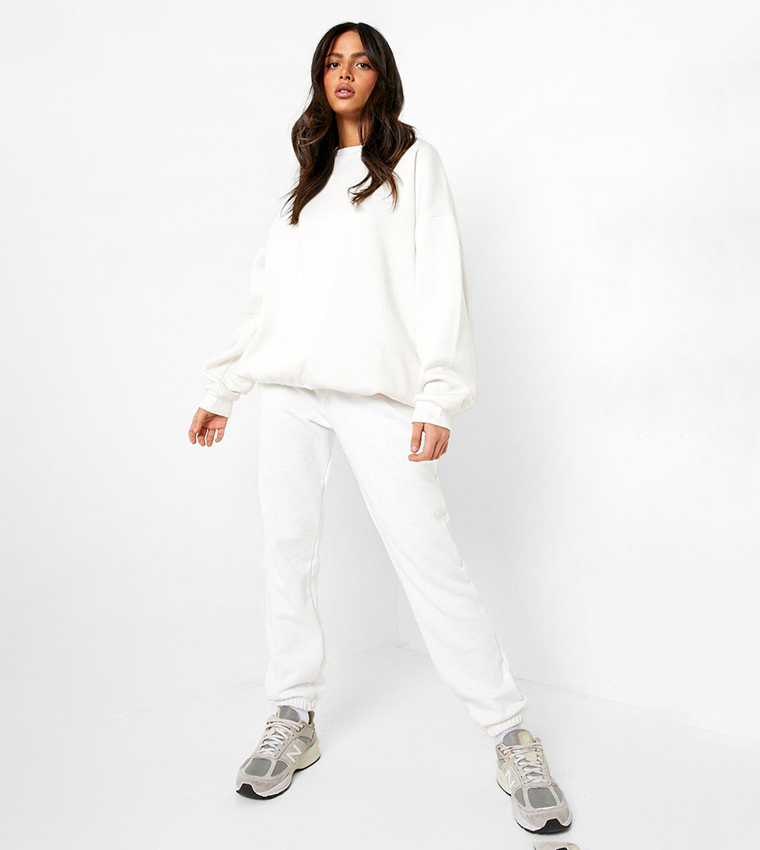 Boohoo white joggers online