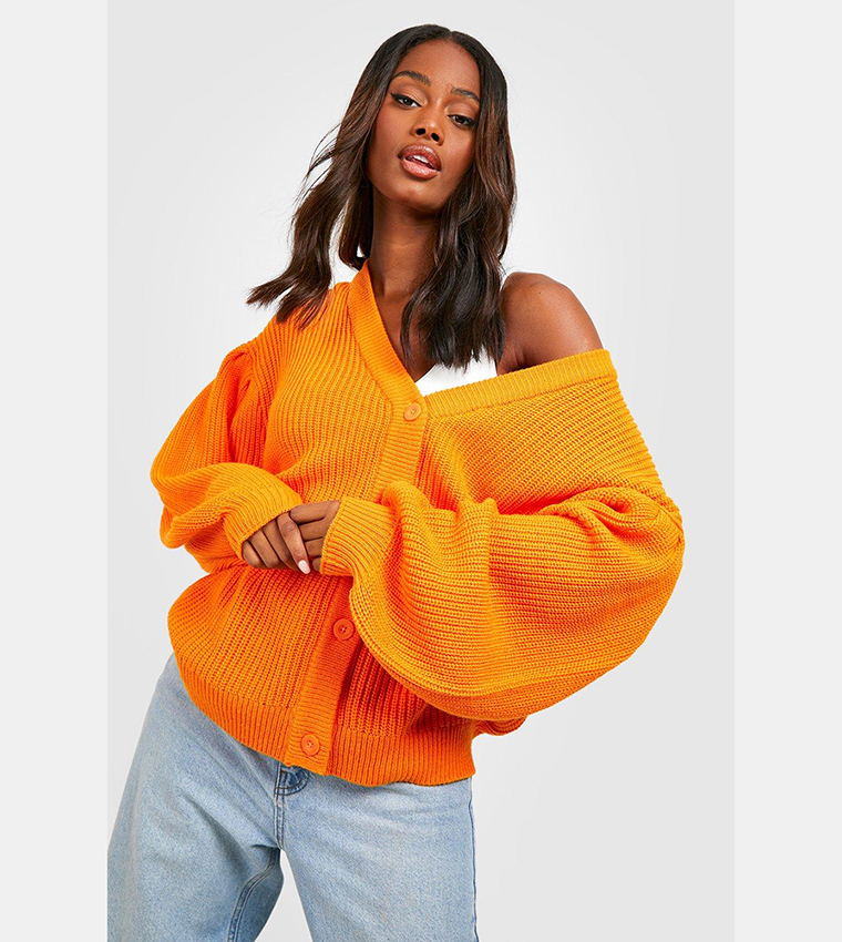 Orange shop cropped cardigan